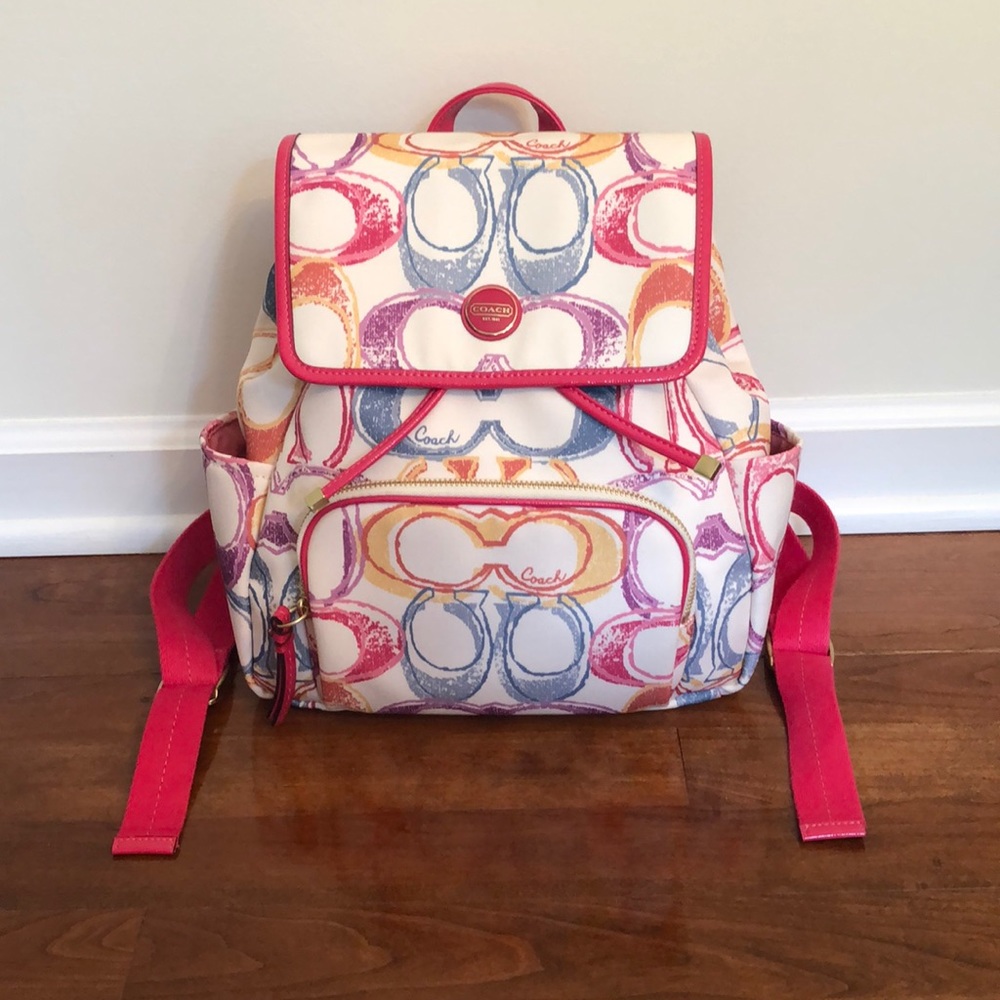 SUPER CUTE Multi-Colored Coach Backpack!